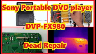 Sony Portable DVD player DVP-FX980 Dead - No Power on AC Adaptor or Battery Repair Fix