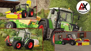 Farming Simulator 19 baling on Tyrolean alps map with Fendt 312 Vario