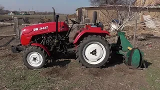 фрезеровка не паханого огорода мини трактором / 2019