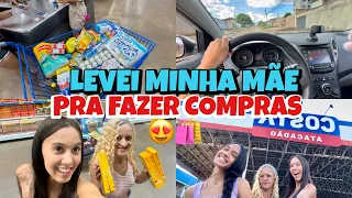 LEVEI MINHA MÃE PRA FAZER COMPRAS O MERCADO| dia com a família| compras do mês🛍️🛒🍉🥦