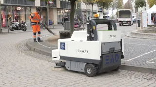 Autonome Innenstadt-Reinigung mit ENWAY in Darmstadt