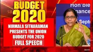 Finance Minister Nirmala Sitharaman Presents The Union Budget For 2020 | Full Speech