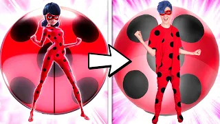 LANKYBOX REACTS TO MIRACULOUS LADYBUG TRANSFORMATIONS!? (CRAZY LANKYBOX TRANSFORMATIONS)