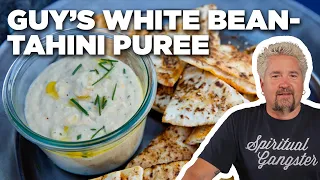 Guy Fieri's White Bean-Tahini Puree with Toasted Pitas | Guy's Big Bite | Food Network