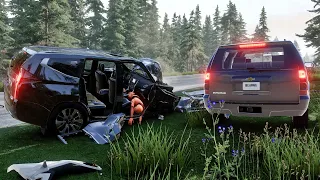 BeamNG Drive - Dangerous Overtaking Crashes #4