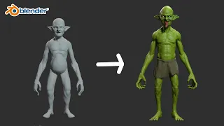 Sculpting a monster in the shape of a human using Blender.