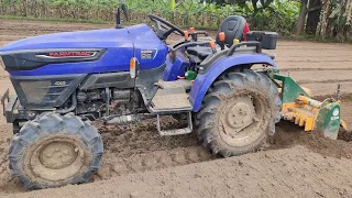 Farmtrac  atom 26hp 4wd swan 4 feet rotavator in field