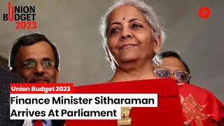 Union Budget 2023: Finance Minister Nirmala Sitharaman Arrives At Parliament