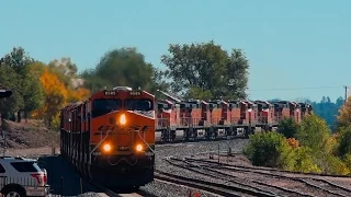 {HD-60FPS}  INSANE 28 Unit BNSF Power Move in Flagstaff Arizona and Other Trains...
