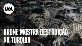 Terremoto na Turquia e Síria: Drone mostra destruição após desastre que deixou milhares de mortos