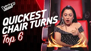 QUICKEST CHAIR TURNS in The Voice | TOP 6 (Part 2)