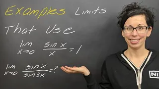 Examples: Limits using sin x / x = 1