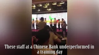 Viral video showing Chinese bank employees being spanked sparks outrage