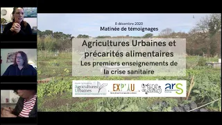 Webinaire : agricultures urbaines et précarités alimentaires – introduction et axe 1 – 08/12/2020