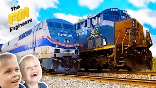 🚄 😍3 Amtrak Heritage engines & 21 vintage cars! A visit by a massive CSX freight train? HUGE! 💥👊