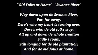 OLD FOLKS AT HOME SWANEE RIVER Swanee Ribber Suwannee words lyrics STEPHEN FOSTER FLORIDA state song