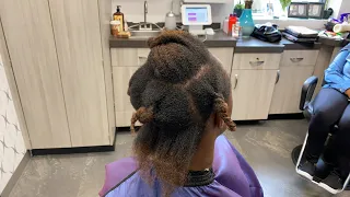 Silk press on short hair