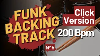 Drumless Funk Fusion Backing Track Nº 5 7/8 | 200 BPM Click Version | No Drums Jam Track