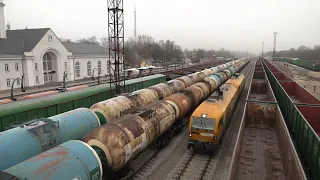 Литовские тепловозы ER20-004+036 на ст. Валга / Lithuanian ER20-004+036 at Valga station