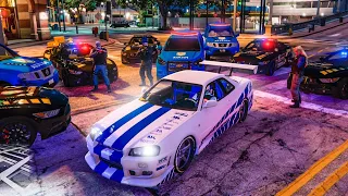 DEI FUGA DA POLICIA DE SKYLINE NO GTA RP