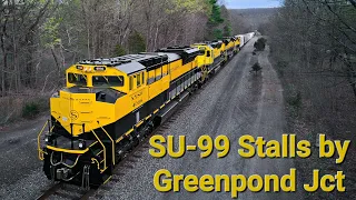 NYS&W SU-99 Stalls at Greenpond Junction