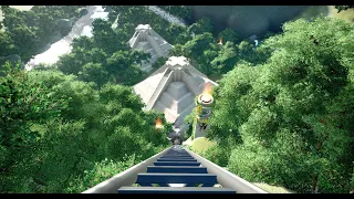 Mayan Themed Roller Coaster with a Underground Fire Ending! (POV)