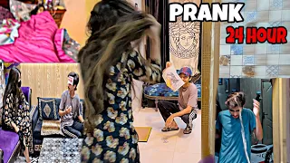 24 HOURS PRANK WAR 😂 #sister #brother #prankwars #familyvlog