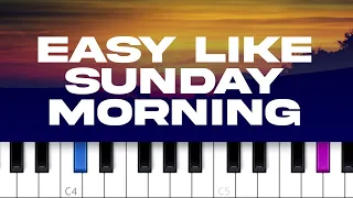 The Commodores - Easy , Like Sunday Morning (piano tutorial)