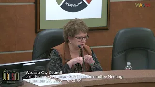 Wausau City Council Joint Finance & Human Resources Committee Meeting  -  9/27/22