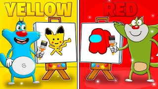 Roblox Oggy Challenged Jack In One Colour Drawing!