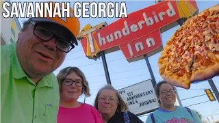 Savannah's Best Pizza Place Vinnie Van Go Go's Forrest Gump Bench Movie location Thunderbird Inn