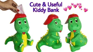 DIY Piggy Bank/Plastic Bottle Craft Ideas/Recycling Of Plastic/Dinosaur Kiddy Bank #BestOutOfWaste