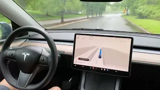 Tesla FSD 12.3.6 light rain commentary