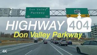 Highway 404 Don Valley Parkway from Hwy 7 to Gardiner Expressway Toronto Ontario, 25km No Music