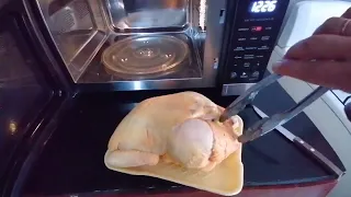 Cómo Descongelar pollo entero por peso en horno de microondas Galanz