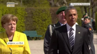 Obama-Besuch in Hannover: Empfang des US-Präsidenten mit militärischen Ehren am 24.04.2016