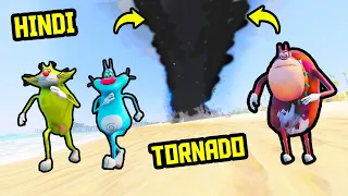 🌪️ TORNADO mei OGGY, JACK & BOB | GTA 5 [Hindi/Funny] | Hitesh KS