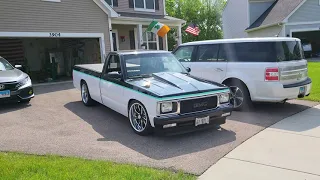 my son took my v8 s10 aka  Q10 out for a drive after stripes done.