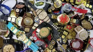 MASSIVE WWE FIGURE BELT COLLECTION