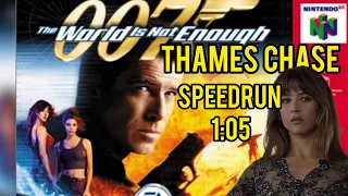 N64 007 Speedrun 1:05 Thames Chase The World Is Not Enough Agent- James Bond / Nintendo / EA Games