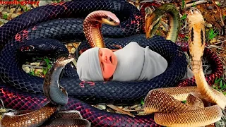 He threw his baby with snakes but what the cobra did was chilling!