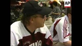 German and Latvian fans gather for Euro 2004 match