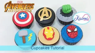 How to decorate AVENGERS cupcakes (English subtitles) || Kaomi Tutoriales