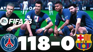 FIFA 23 - MESSI, RONALDO, MBAPPE, NEYMAR HAALAND  ALL STARS  | PSG 118-0 FC BARCELONA  ! UCL FINAL !