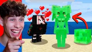 Trolleé a Mi Amigo Convirtiendo en CHICAS los Mobs de Minecraft