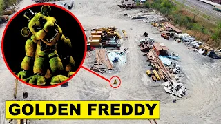 DRONE CATCHES GOLDEN FREDDY AT ABANDONED JUNKYARD | FIVE NIGHTS AT FREDDYS IS REAL?!