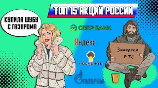 ТОП 15 компаний России. Газпром, Сбер, Яндекс и др. Теханализ. По чем покупать и продавать?