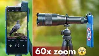MASSIVE 60X Zoom Lens for Mobile Camera | 60x HD Super Telephoto Lens for Smartphone