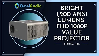 OmniAudio X02 1200 ANSI Lumens Brightest Value FULL HD 1080P Supports 4K Android Projector