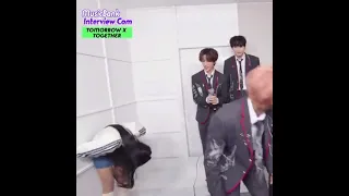 MC MINJI NEWJEANS AND BEOMGYU TXT BOWING COMPETITION | MUSICBANK INTERVIEW